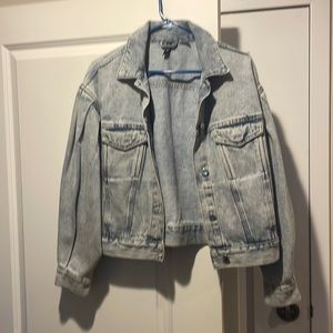 Large sleeved denim jacket